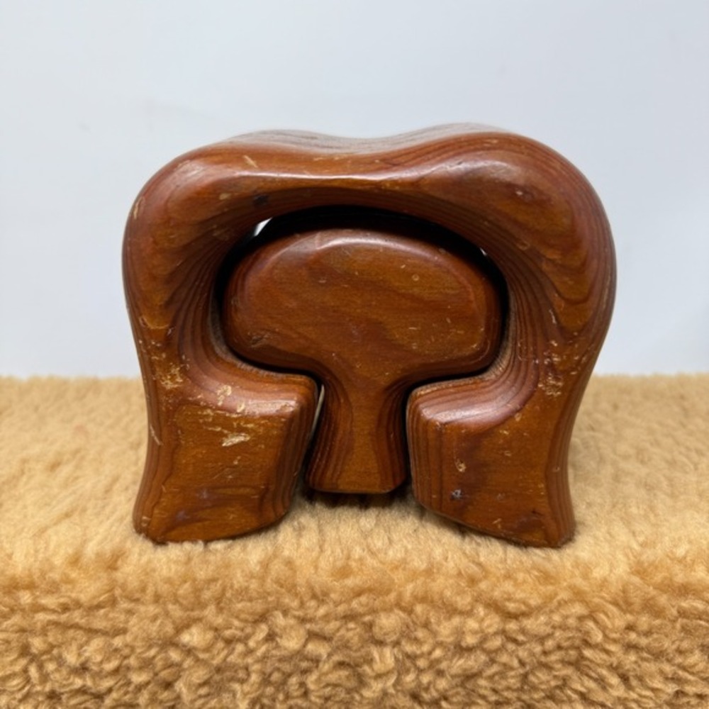 Redwood Trinket Puzzle Box Handmade Handcrafted Native Redwood - Tree Mushroom
